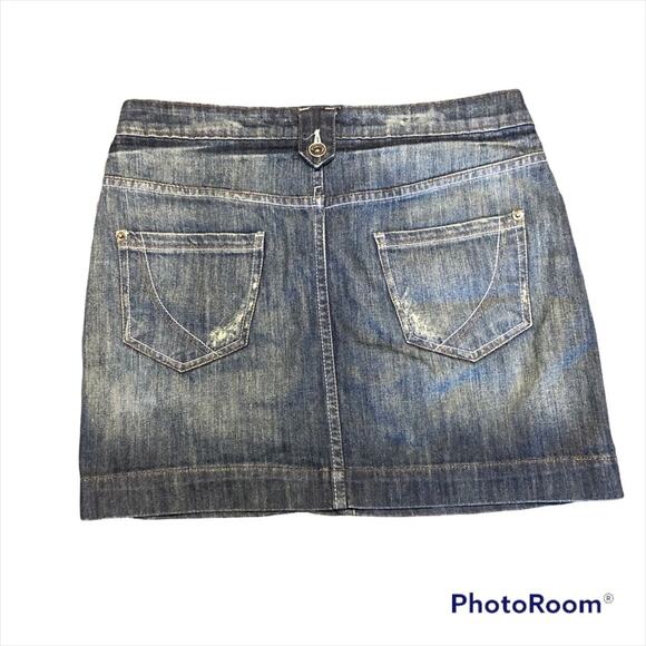 Paper Denim and Cloth Jean Skirt Womens 6 Distressed Medium Wash Boho Festival - Picture 2 of 10